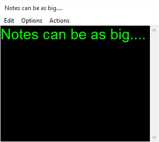 Notes can be as big...
